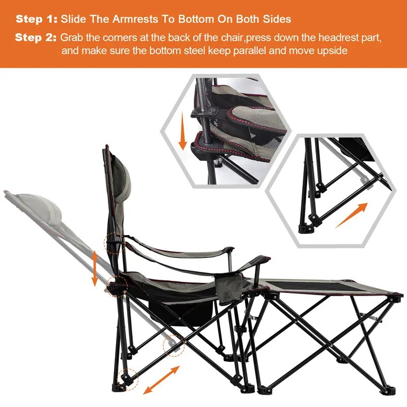 Wholesale XGEAR camping lounge chair Easy Popup Folding Chair