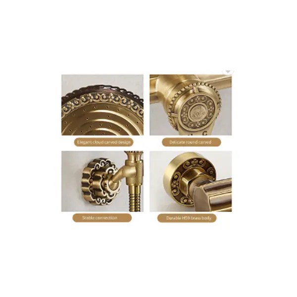 China Full copper wall mounted bath faucets luxury hotel bathroom faucet shower set Manufacture