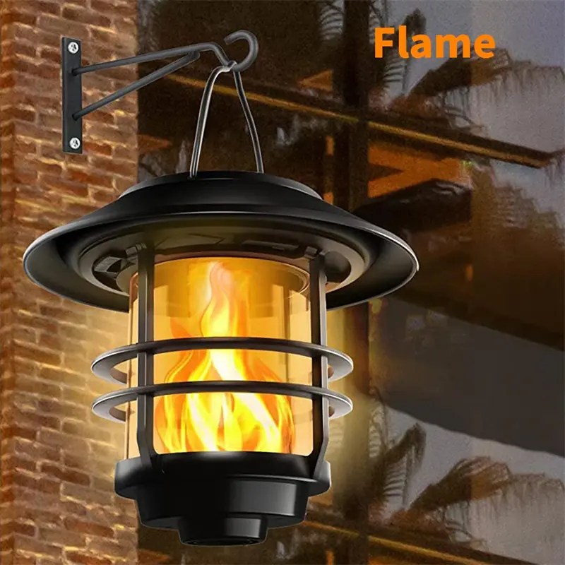 Wholesale Hanging Flickering Flame Solar Wall Sconce, Aluminum Outdoor
