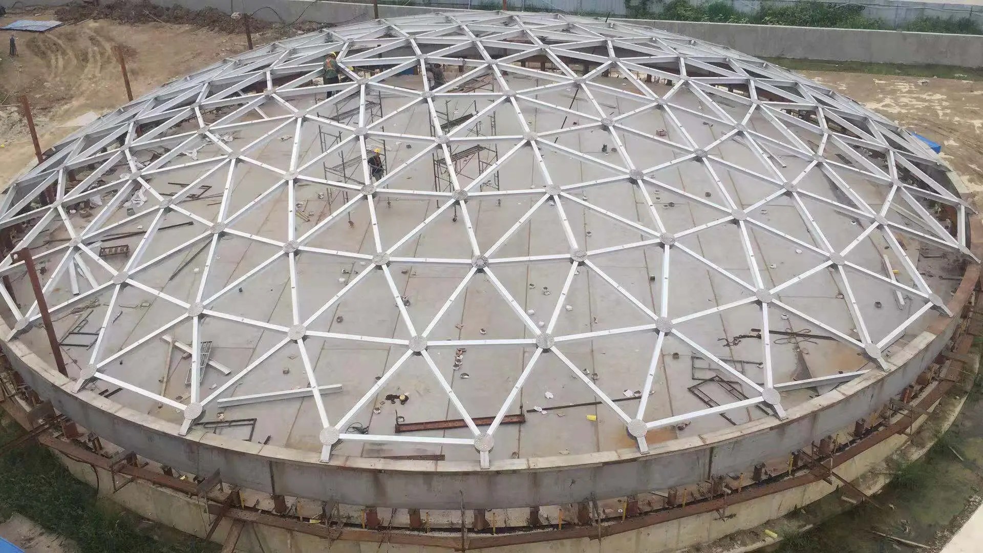 China Aluminum dome roof geodesic dome for potable water tanks dome