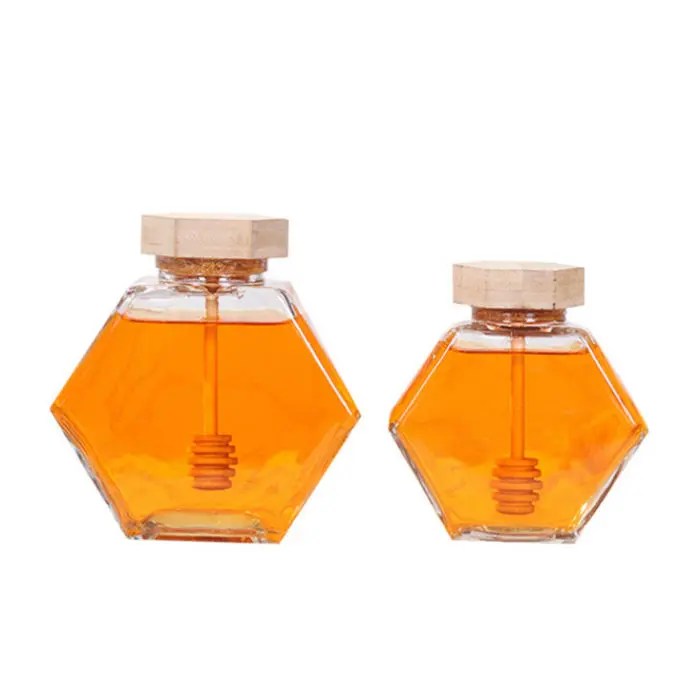 Wholesale 100ml 220ml 380ml Hexagon glass Honey Jar Manufacturer and