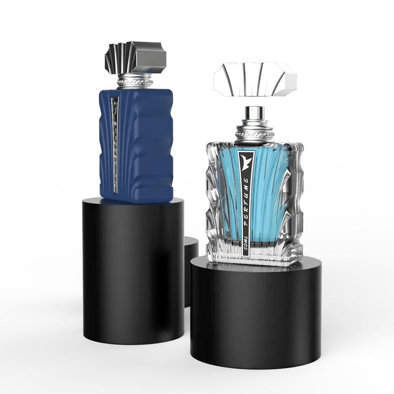 China Original Design Crimp Neck Glass Perfume Bottle 50ml Luggage