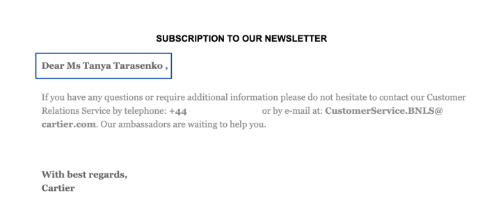 Nextail email format