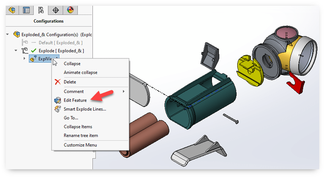 SOLIDWORKS eDrawings Viewing Rotated Explode Steps GoEngineer