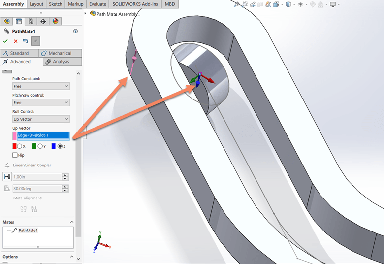 SOLIDWORKS Path Mate Explained GoEngineer