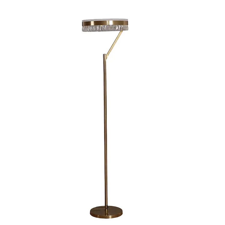 Gold Floor Lamp Stand,Crystal LED Standing Floor Lamp Light GLFLM146