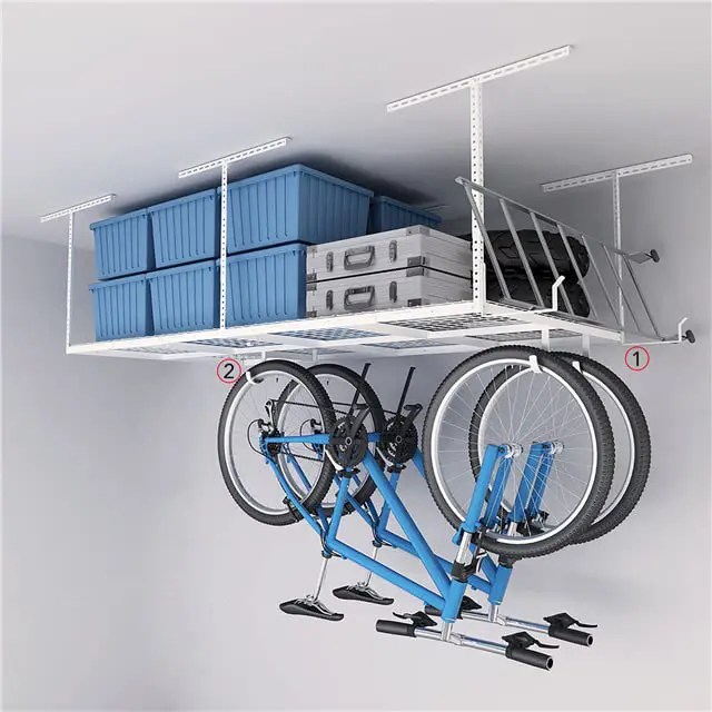 China Adjustable Garage Ceiling Organization System FLEXIMOUNTS 4×8 Overhead Garage Storage Rack