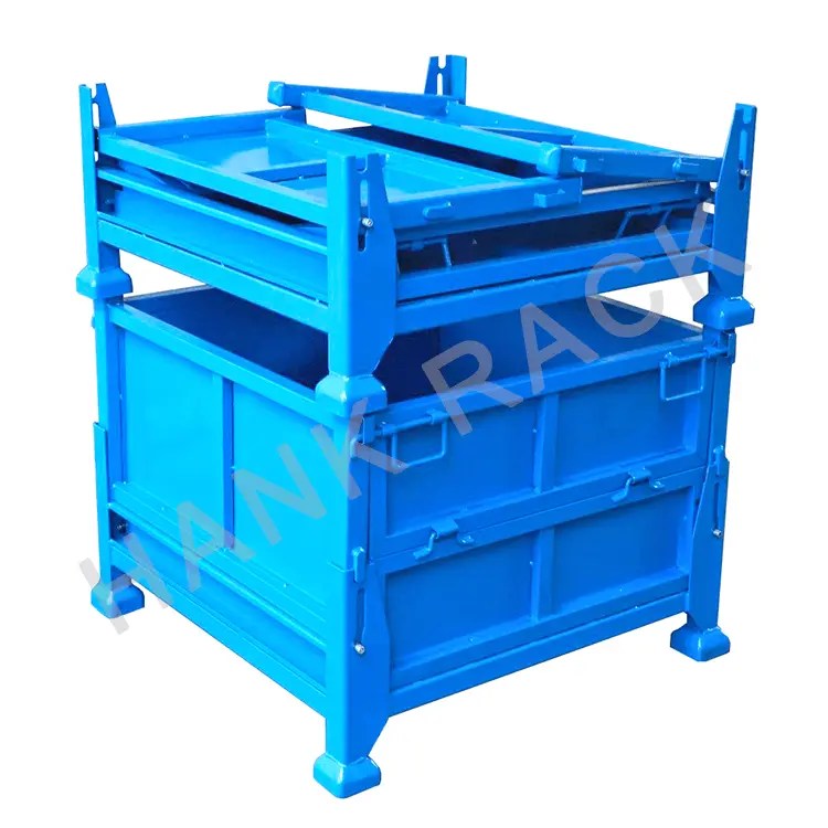 China Half Open Turnover Box Auto Parts Transport Steel Container