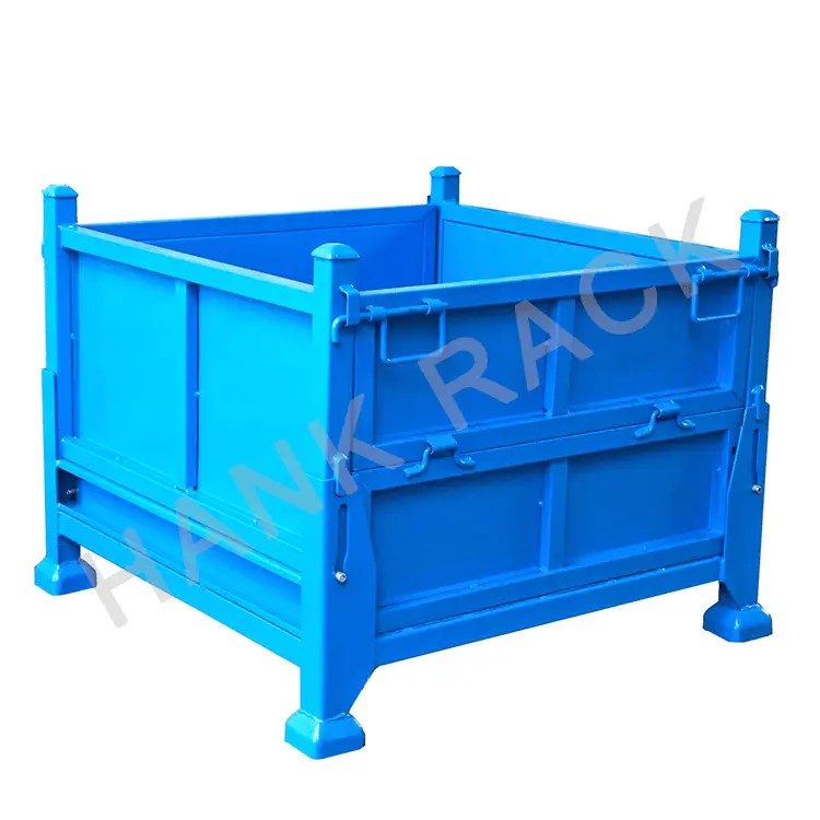 China Half Open Turnover Box Auto Parts Transport Steel Container