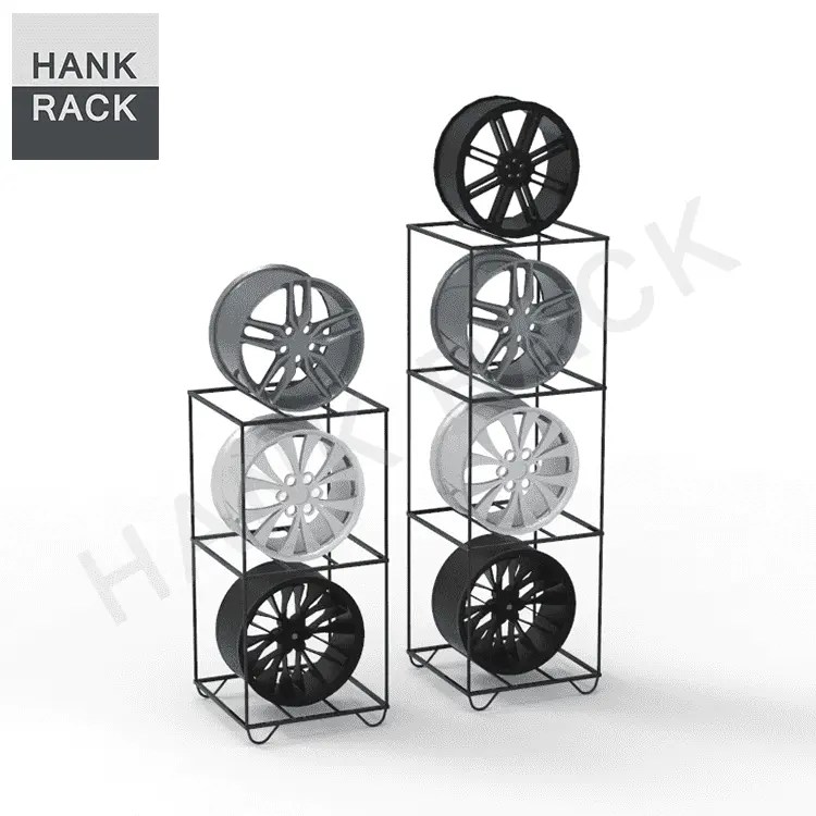 China 3 Cubes Car Rim Display Stand Wheel Rack factory and