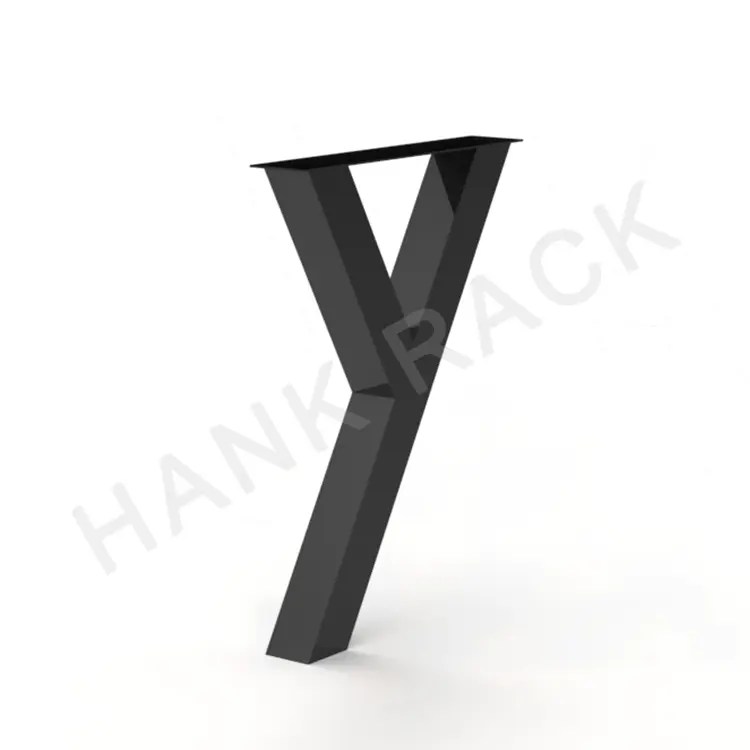 China Heavy table top support steel table foot black Y shape table leg