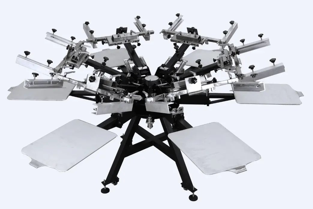 China Factory wholesale Silk Screen Print Frame With Mesh heavy duty 6 color 6 station screen