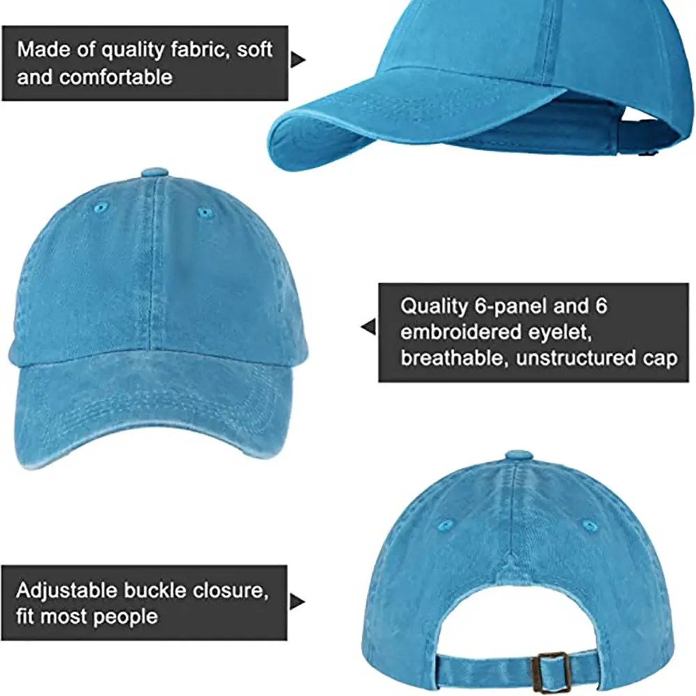 Wholesale Baseball Cap Washed Distressed Baseball Hat Twill Adjustable