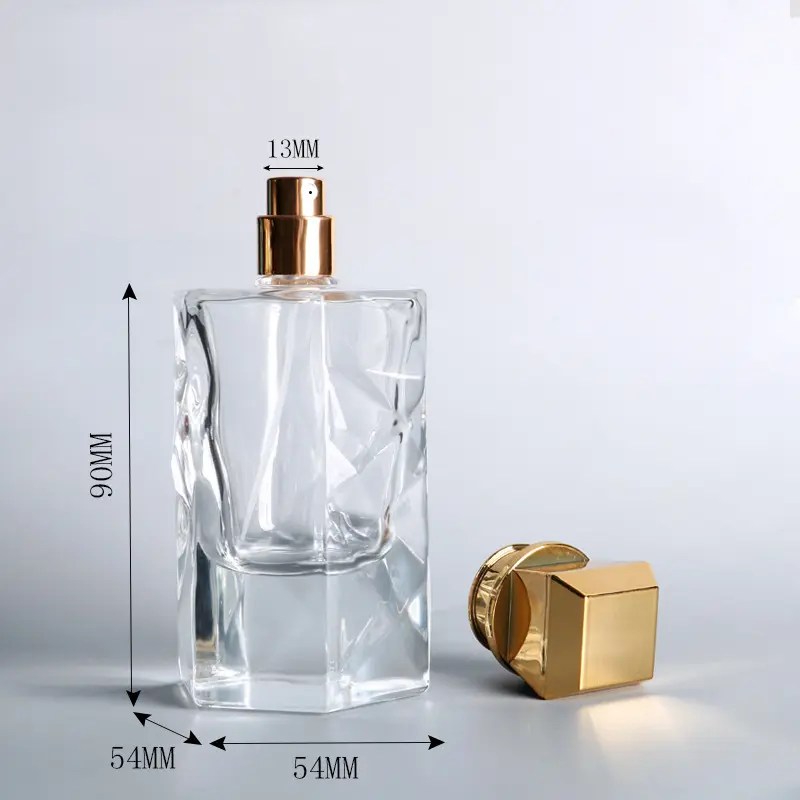 China Thick base crystal perfume glass bottles 100ml mens perfume