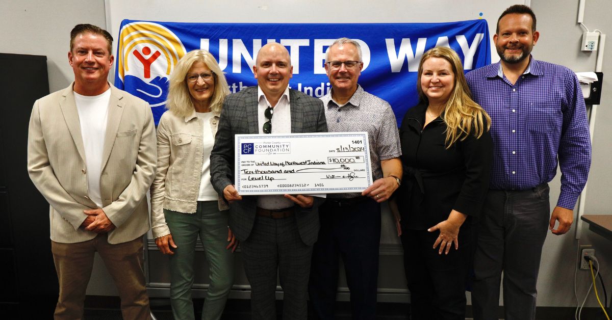 Porter County Community Foundation Presents United Way with a Check