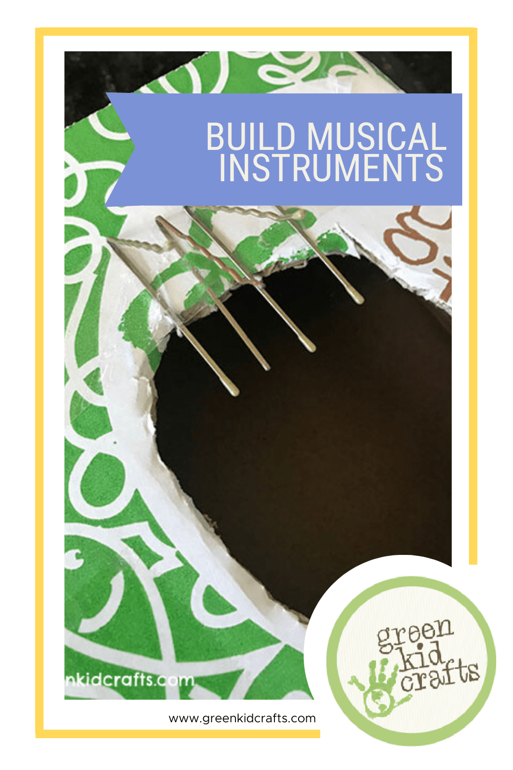 DIY Musical Instrument for Kids African Thumb Piano Green Kid Crafts