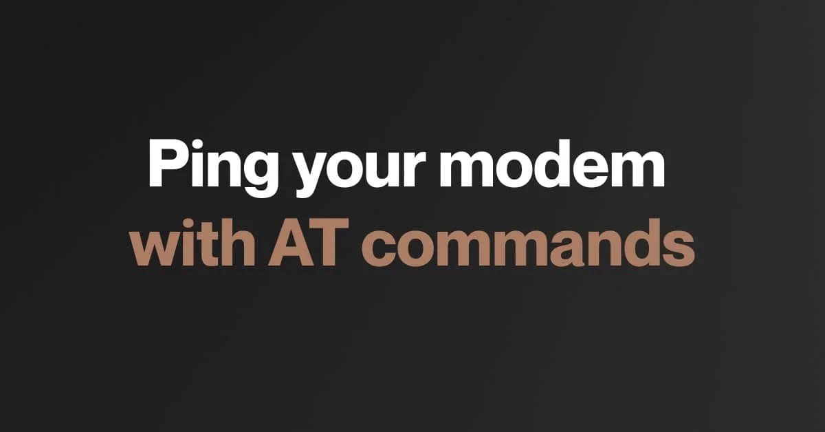 How to ping your modem using AT commands Onomondo