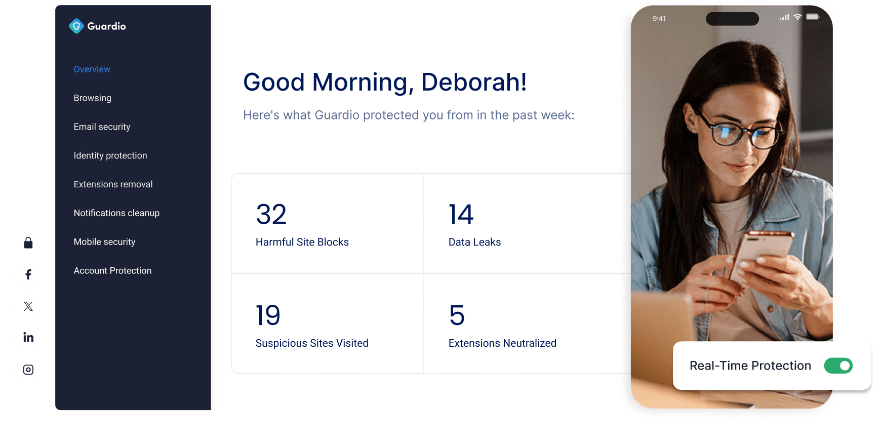 Experience a cleaner, safer web Guardio