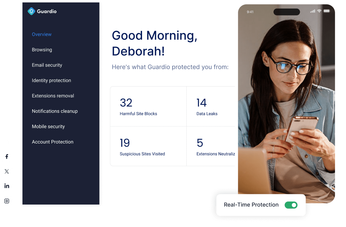 Experience a cleaner, safer web Guardio