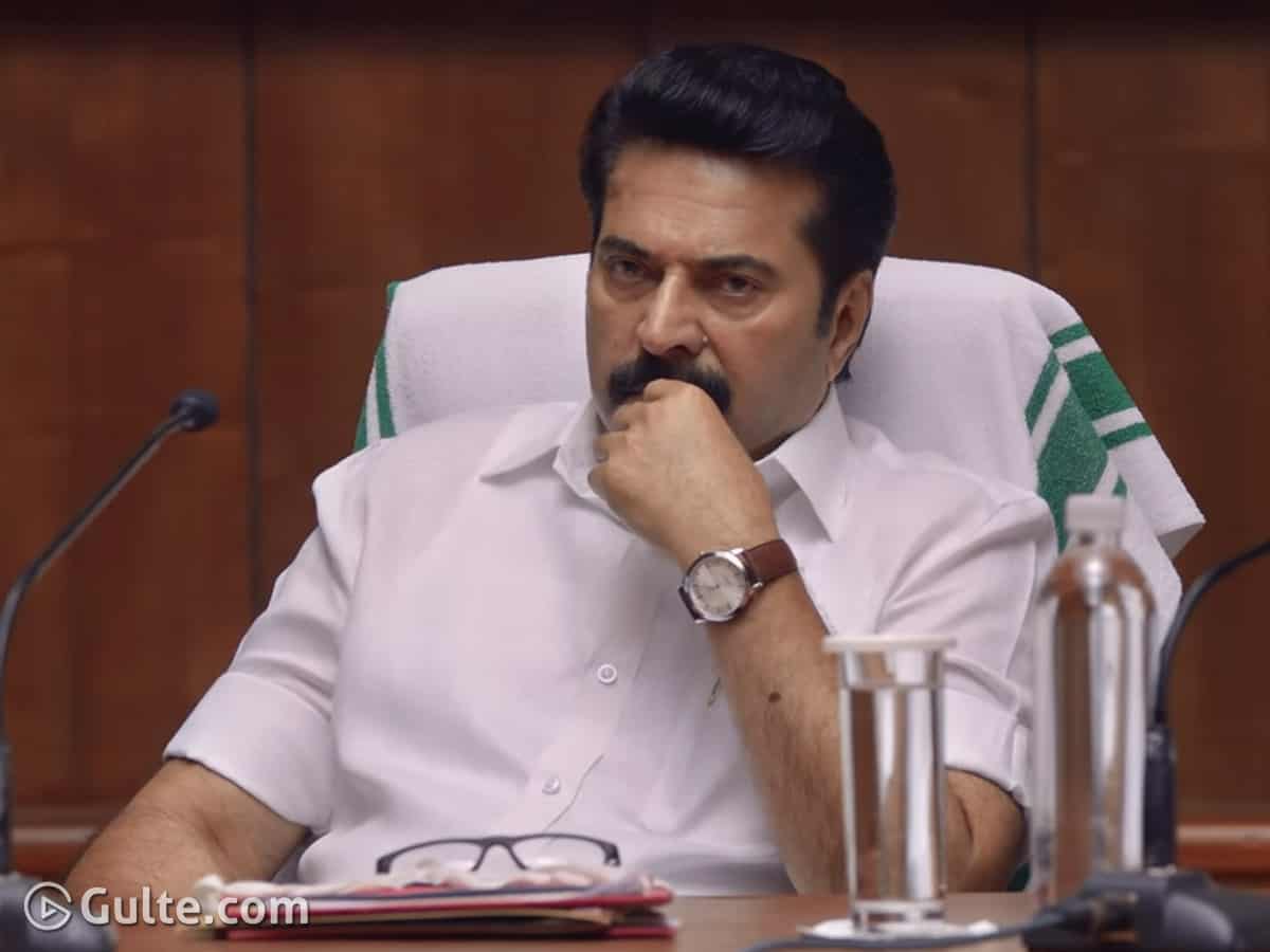 One Trailer Mammootty's Serious Political Drama in Telugu