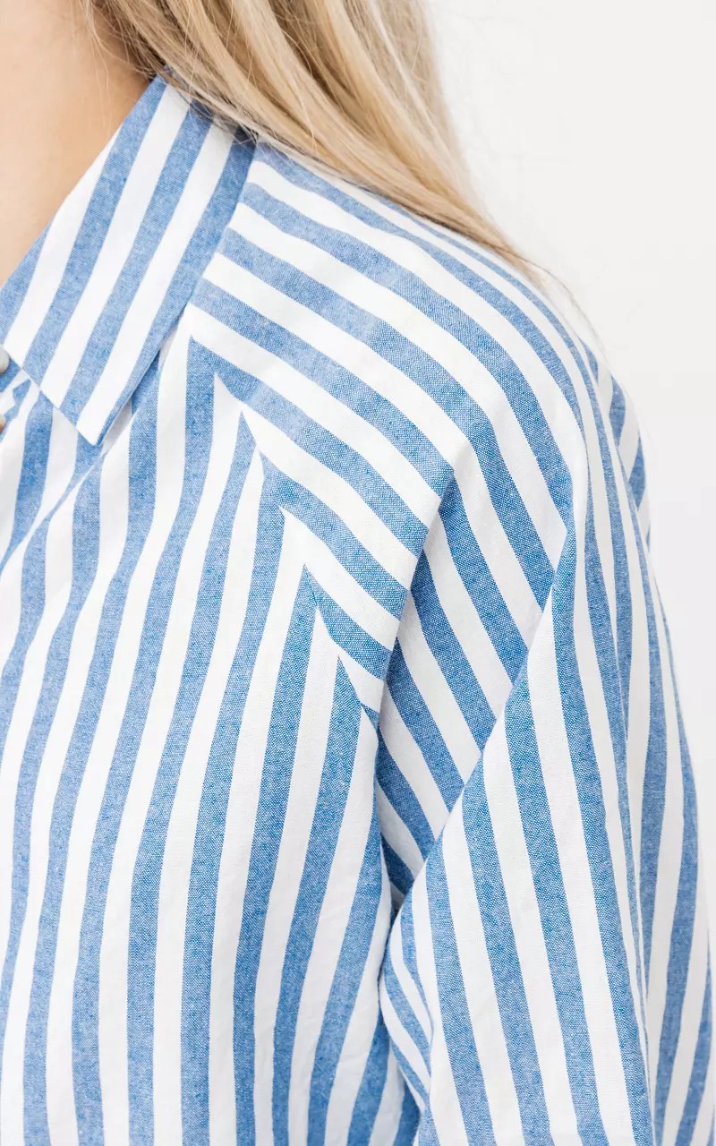 Gestreepte Katoenen Blouse - Blauw Wit | Guts & Gusto