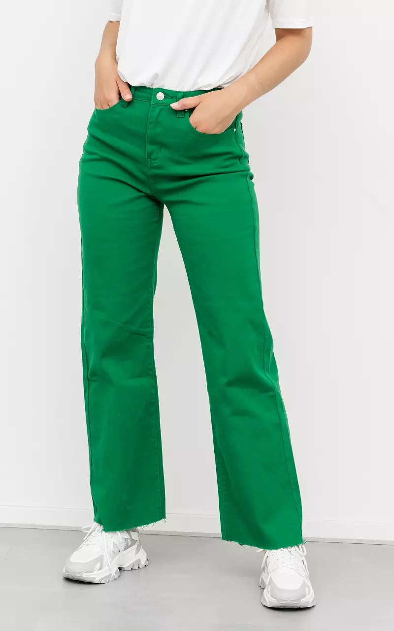 Highwaist coloured jeans Green Guts & Gusto