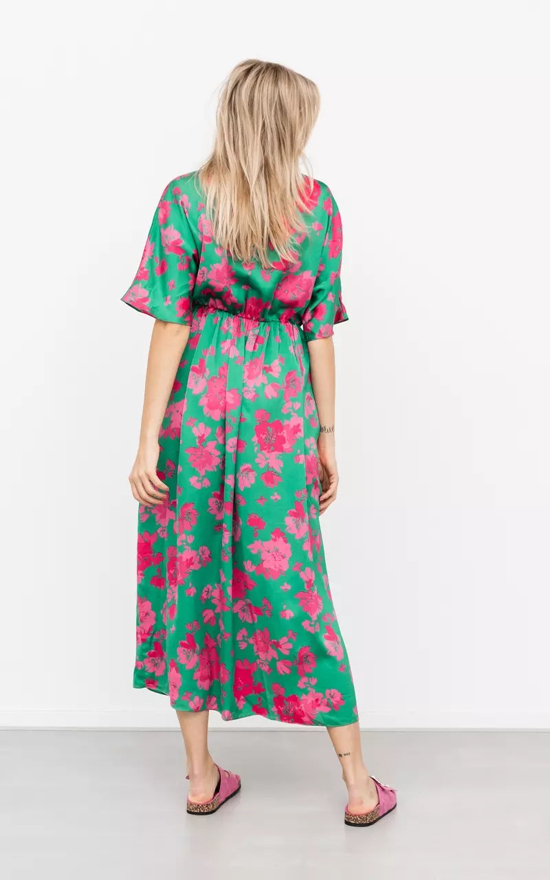 Maxi Jurk Met Knoopjes - Groen Roze | Guts & Gusto