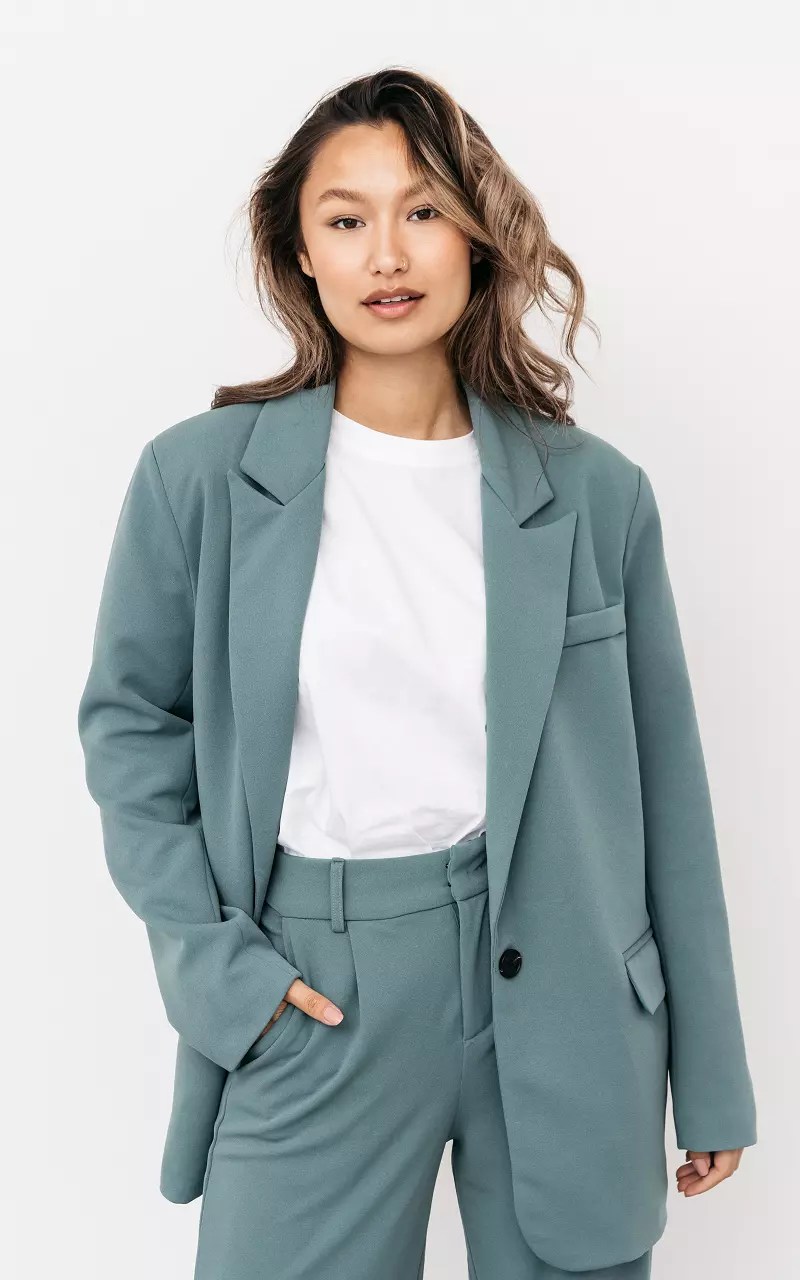 Oversized blazer with shoulder pads Petrol Guts & Gusto