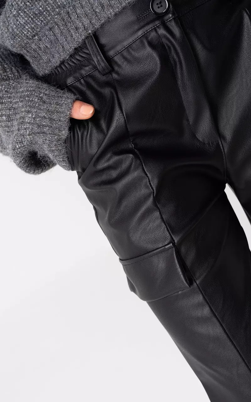 Leatherlook cargo pants Black Guts & Gusto