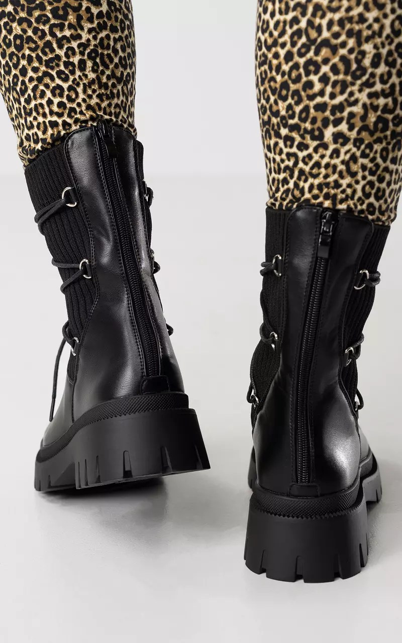 Chelsea boots with decorative laces Black Guts & Gusto