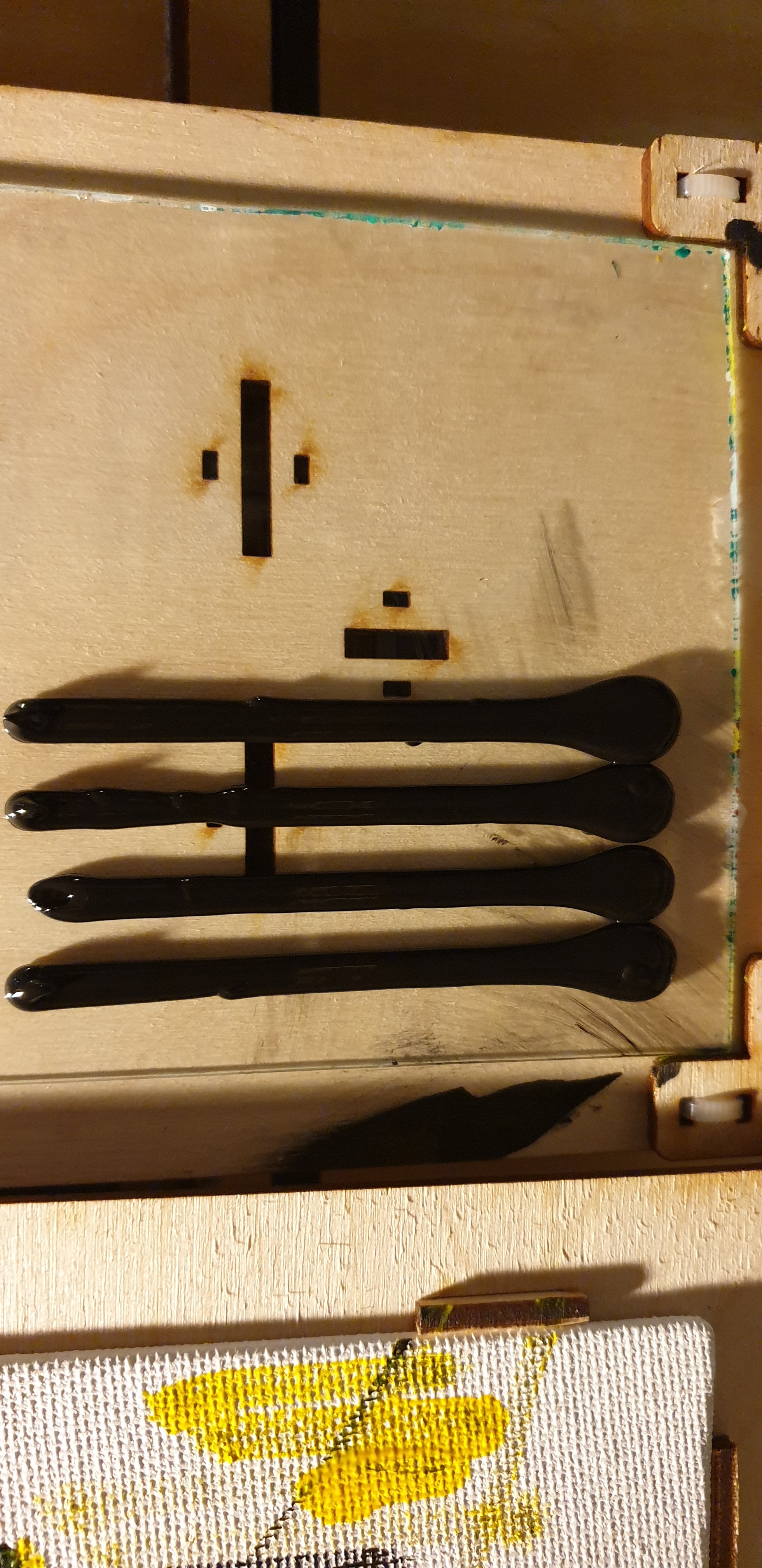 first successful paint, code changes, 10ml syringes, paint color mixing