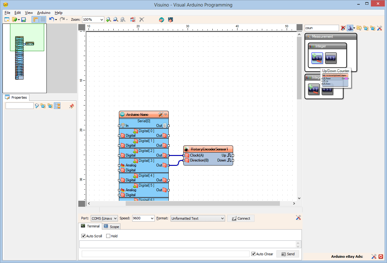 Instructions Arduino Nano Rotary Encoder with Visuino Hackaday.io