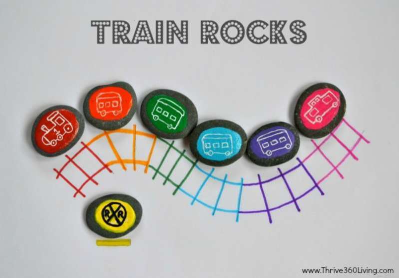 Train Rocks for Teaching Colors