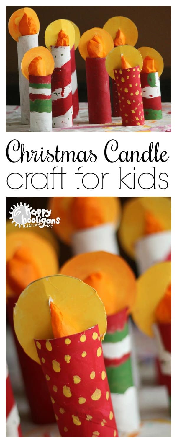 Christmas Crafts Using Candles Cardboard Roll Christmas Candle Craft for Kids Happy Hooligans