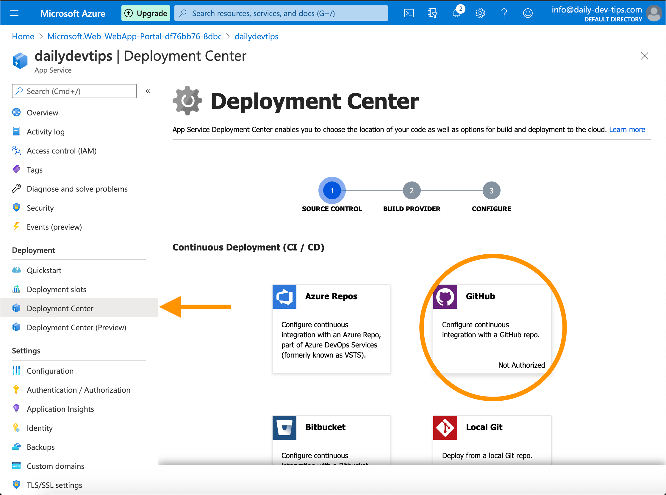GitHub automated deployments to Azure
