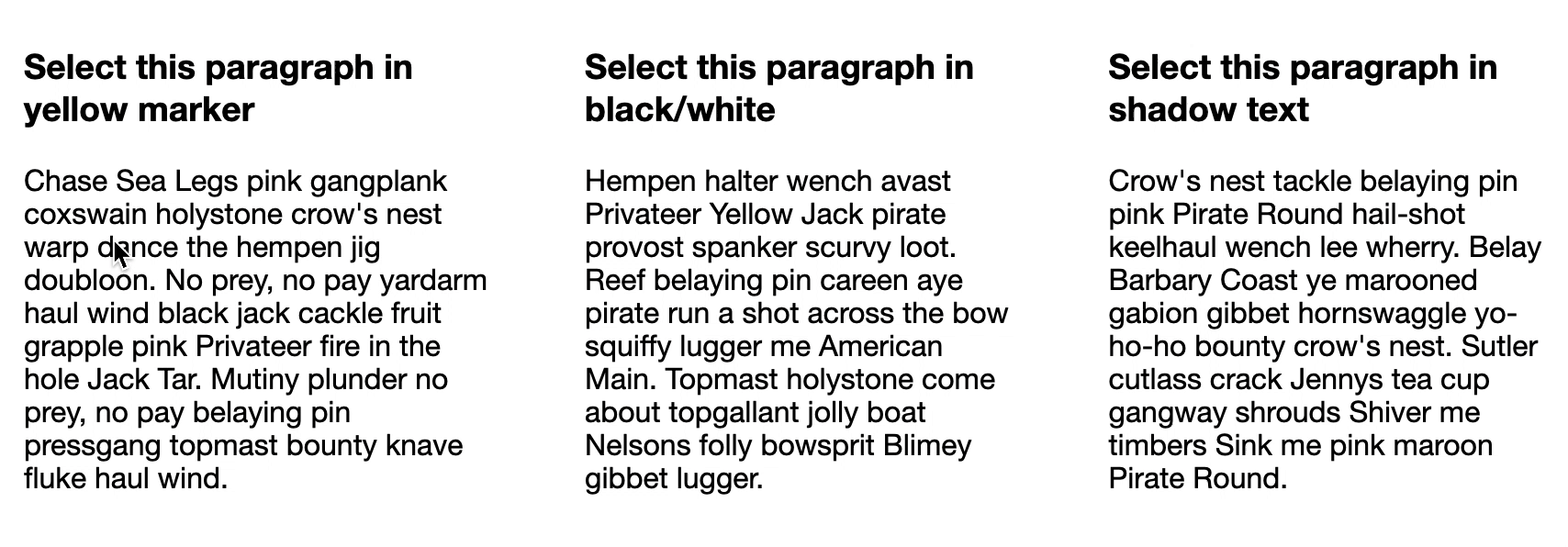 Changing the text selection color with CSS