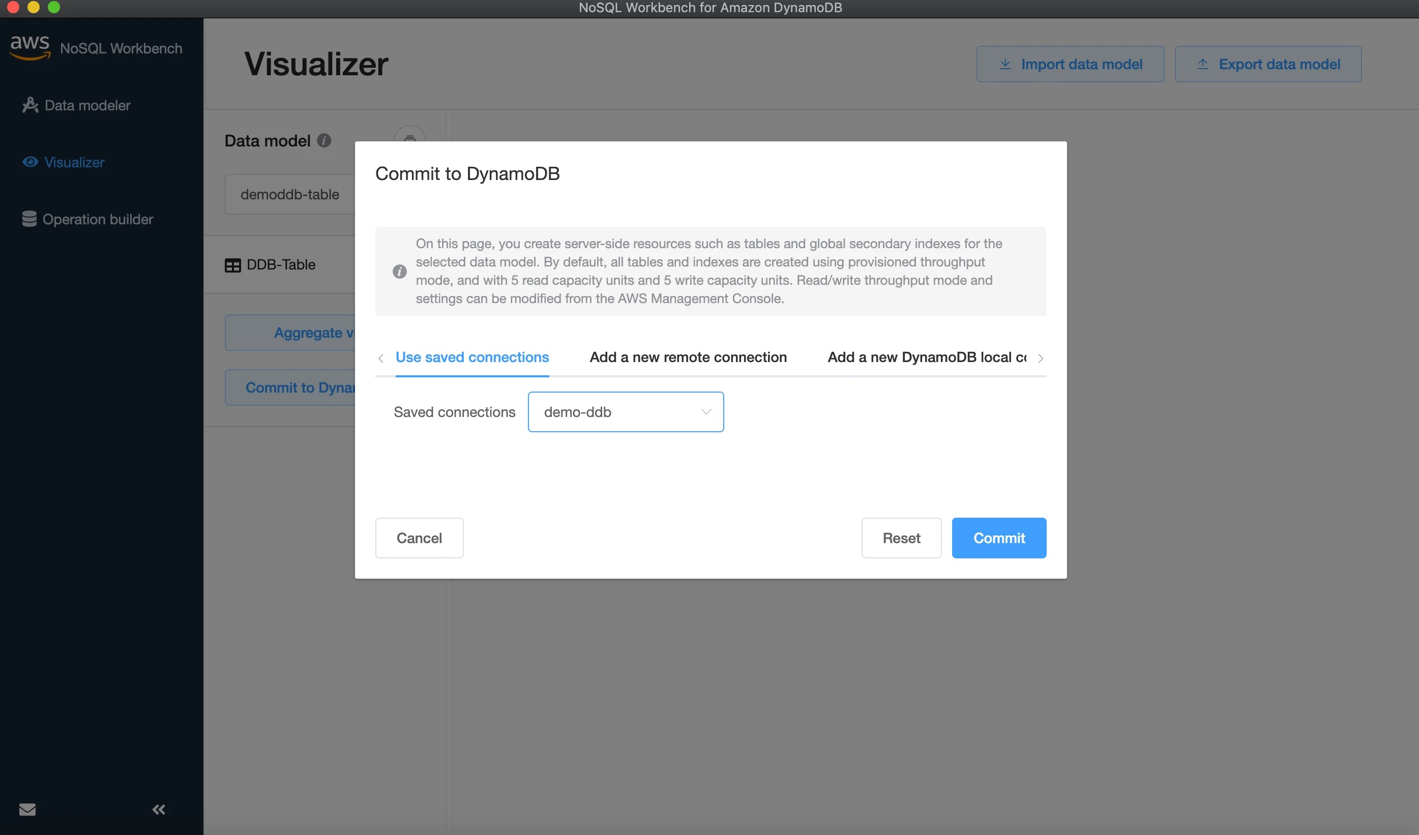 Using NoSQL Workbench for a Local DynamoDb