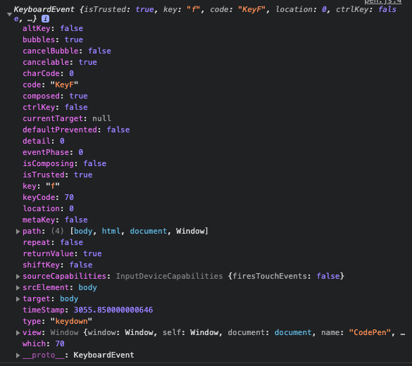 JavaScript detecting which key is pressed