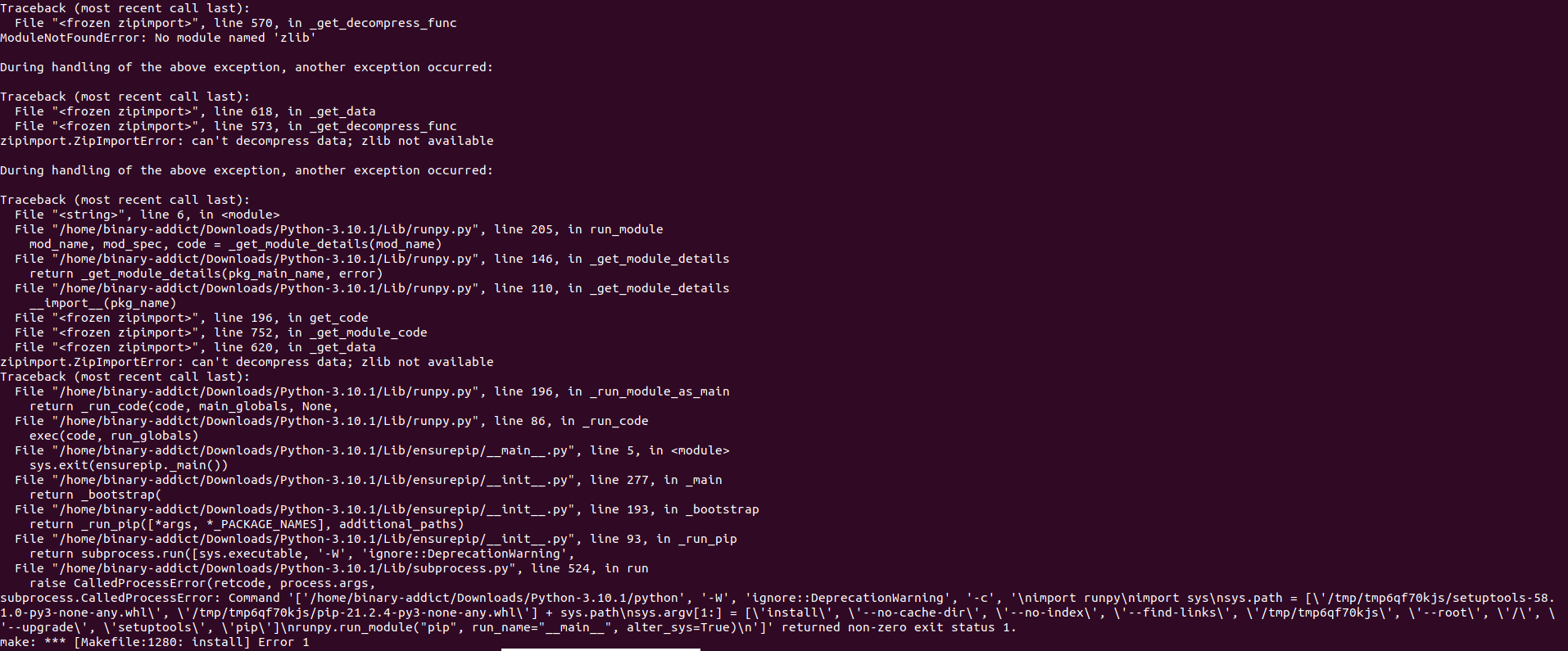 Install python from source code