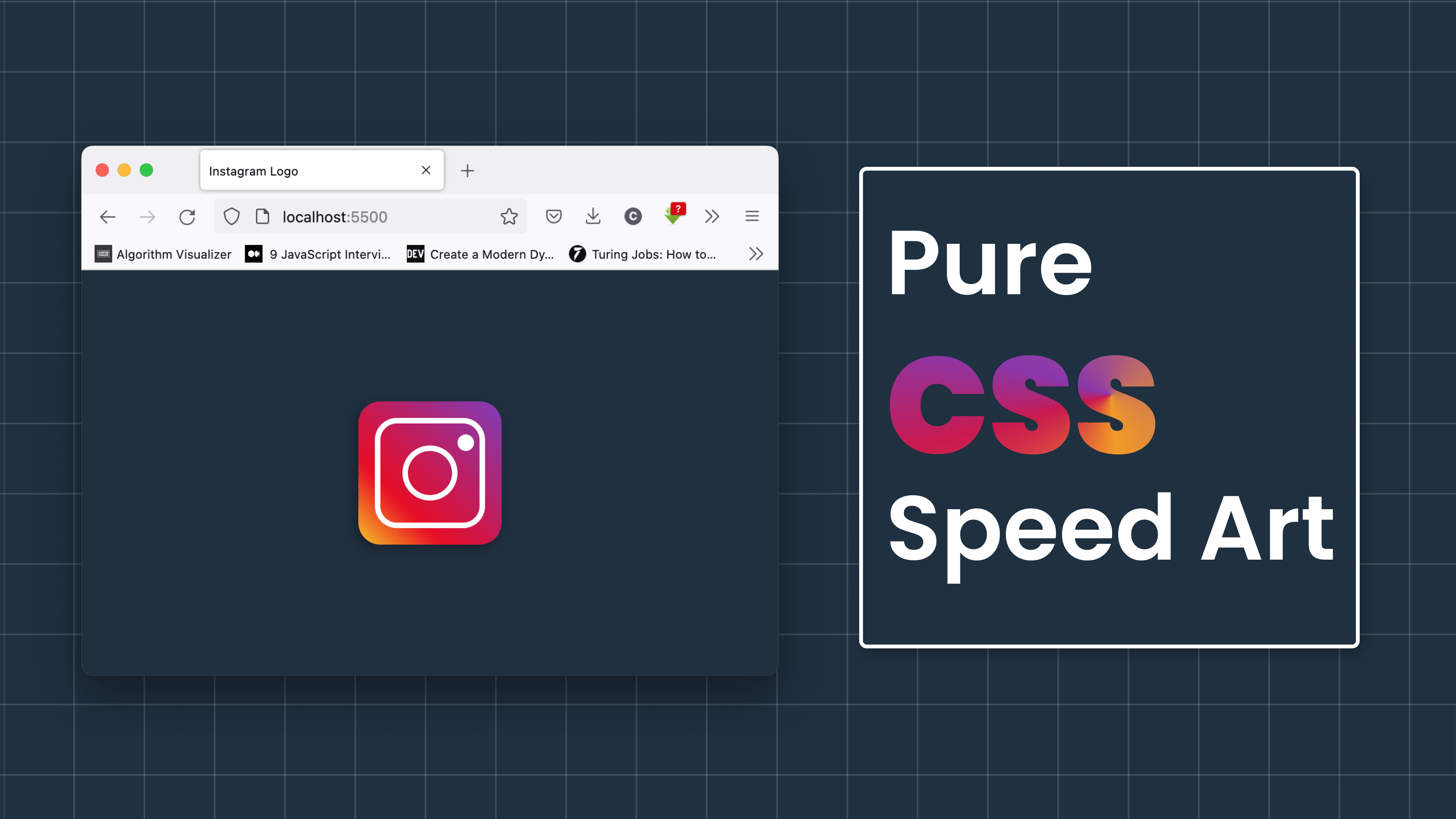 CSS Art Instagram Logo with pure CSS