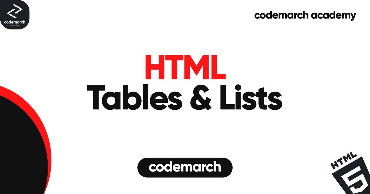 HTML Tables & Lists