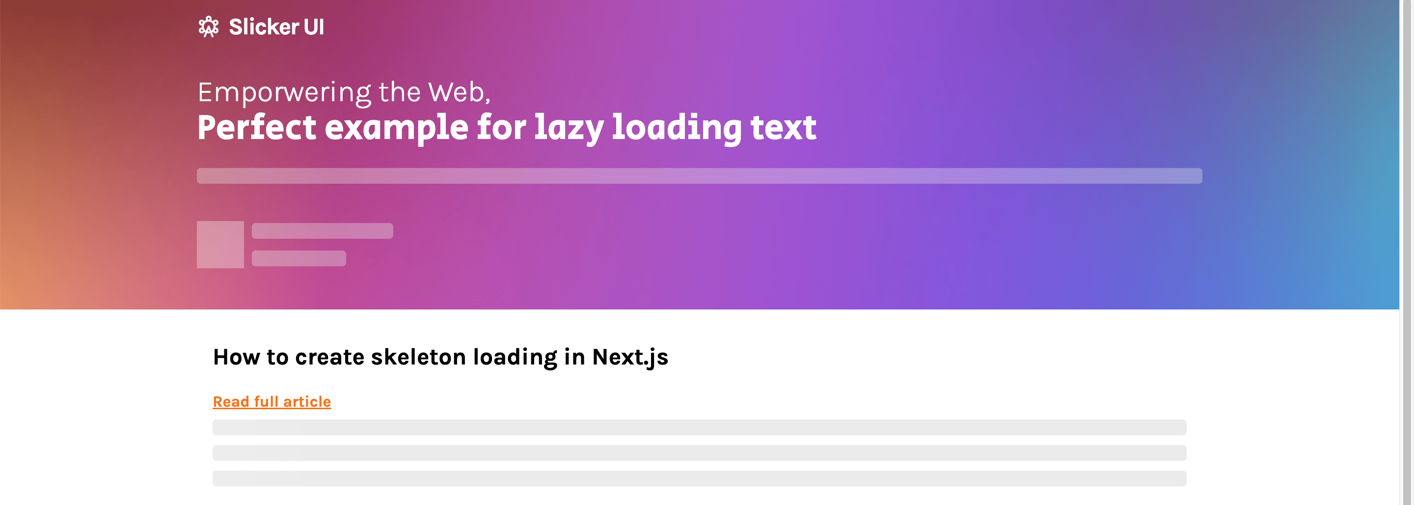 How to add skeleton loading components in Next.js