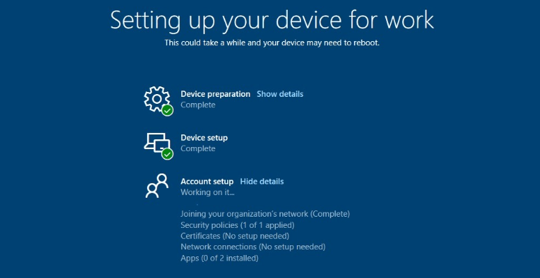 Setting up a Device Enrollment Status Page