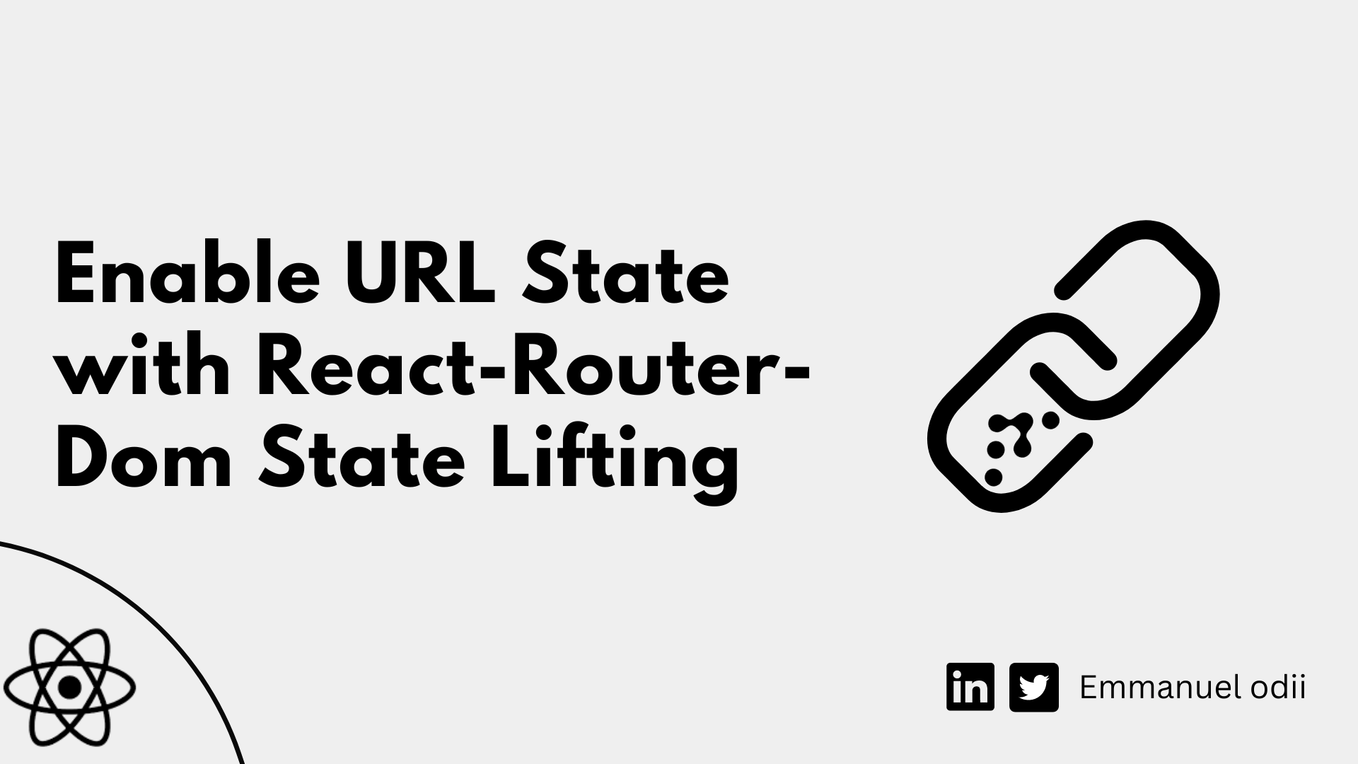 Enable URL State with ReactRouterDom State Lifting