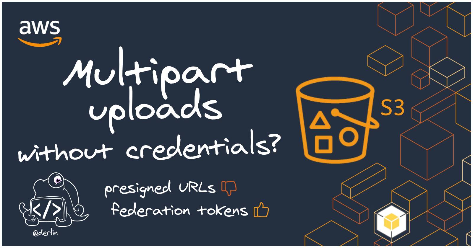 AWS S3 multipart uploads from unauthenticated users? presigned URLs (😕
