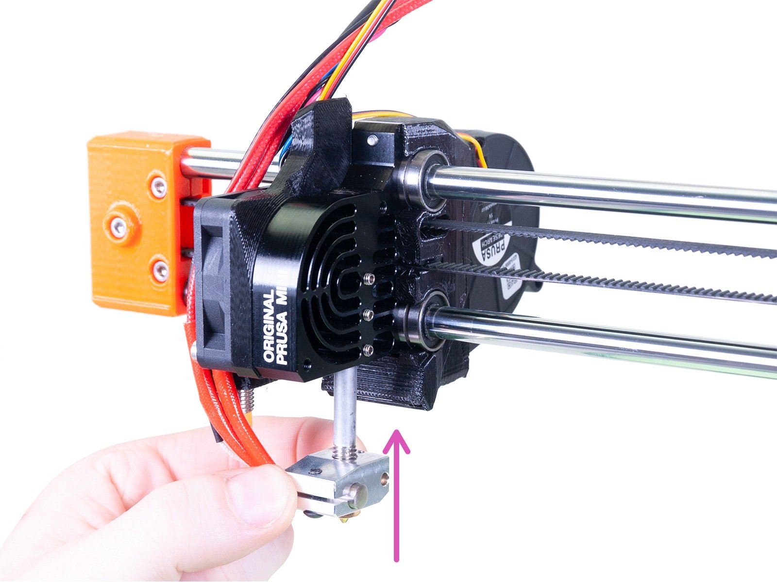 Prusa Knowledge Base Wie man Heizblock/Heatbreak austauscht (MINI/MINI+)