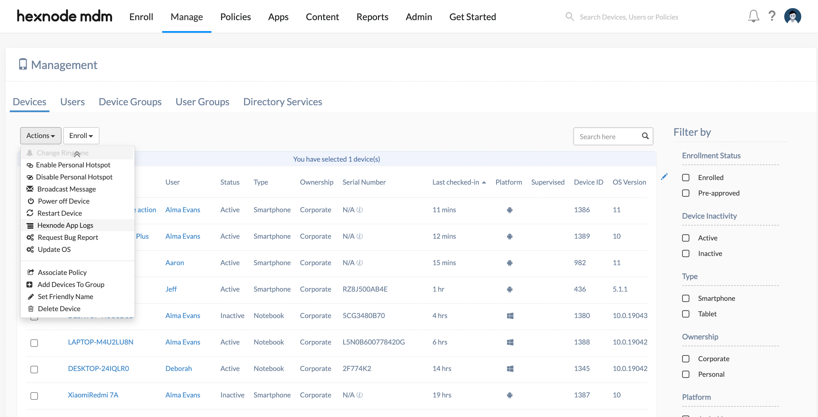 Hexnode App Logs Unified Endpoint Management Community Hexnode Connect