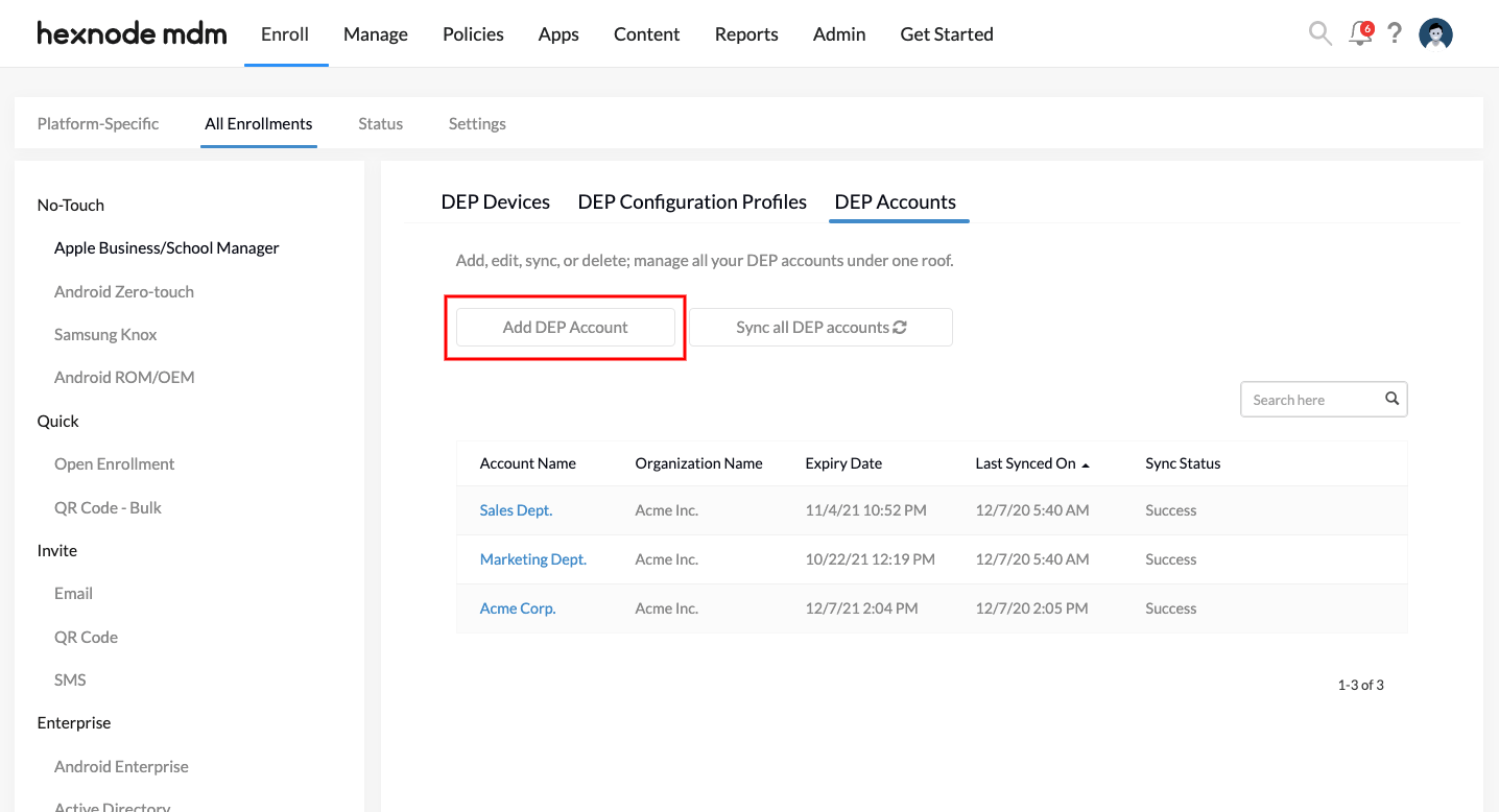 Device Enrollment Program Hexnode Help Center