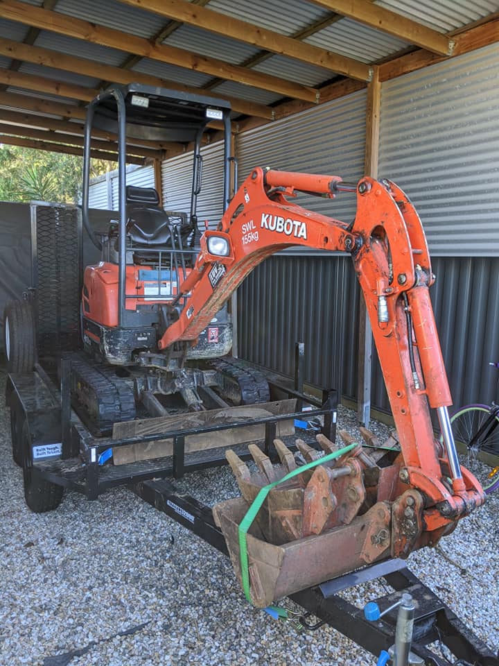 Excavator Kubota U1.7 (1.7T Machine On Trailer) For Wet Or Dry Hire