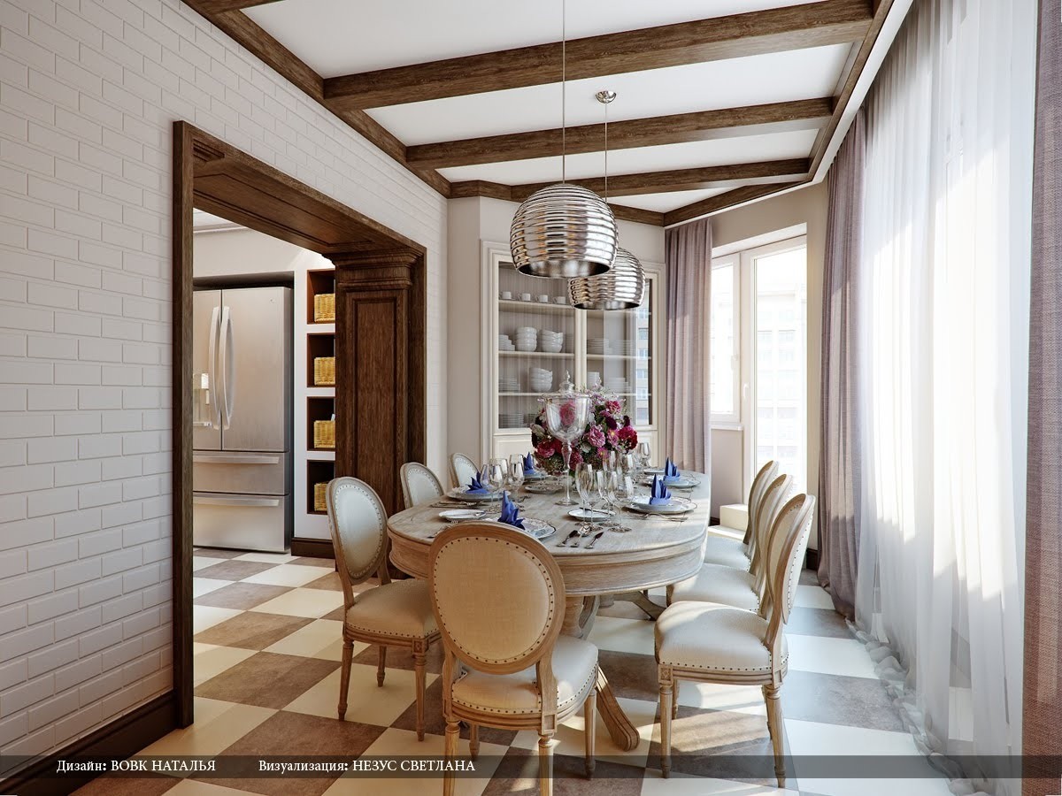 Cream brown diner Interior Design Ideas.